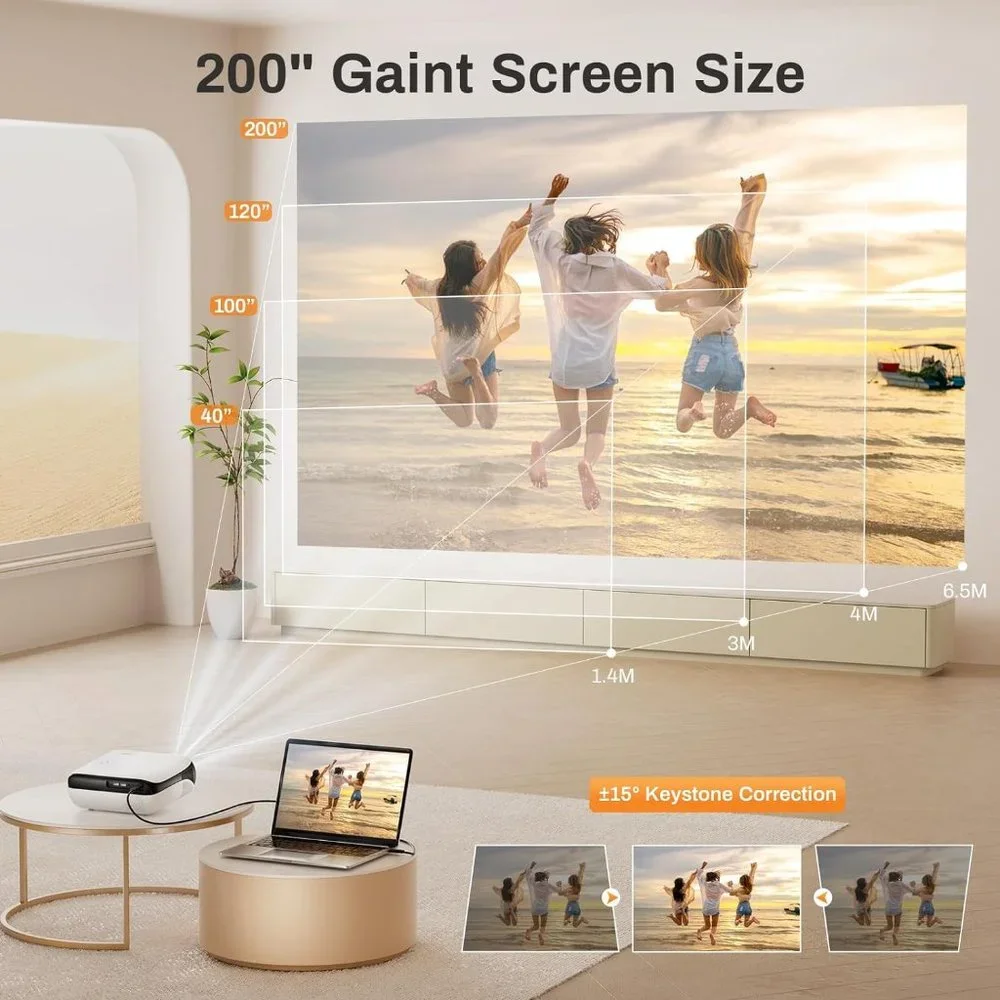 Projector, Native 1080P Bluetooth Projector with 100